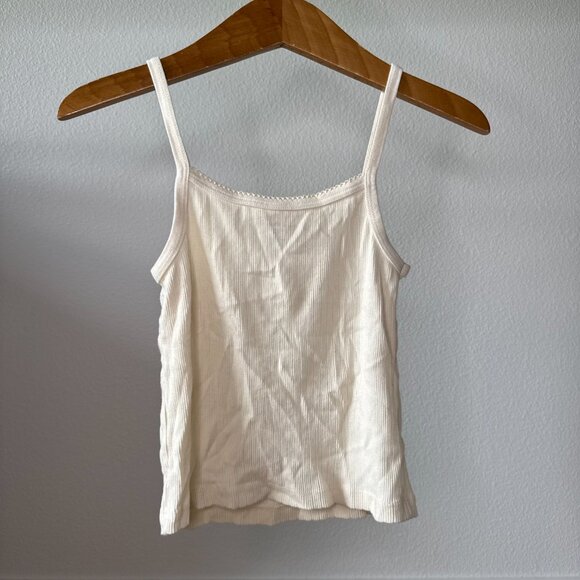 Brandy Melville Ribbed Bow Tank Top • Dainty • EU Made • 100% Cotton • Ivory - Picture 4 of 9